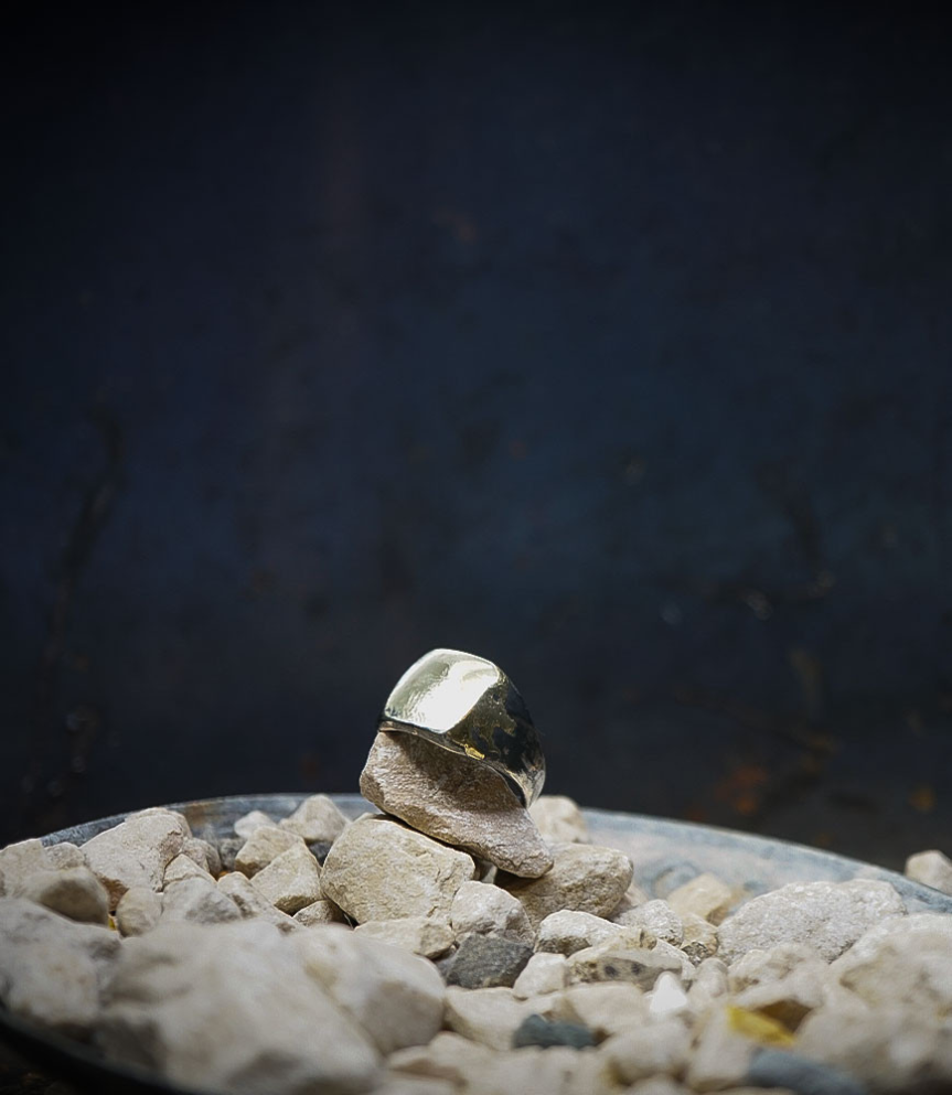 Bague de créatrice en or et argent.