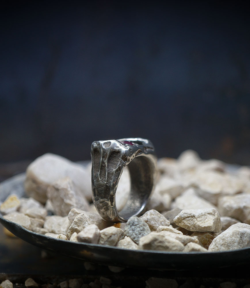 Solid Silver and Ruby Rings