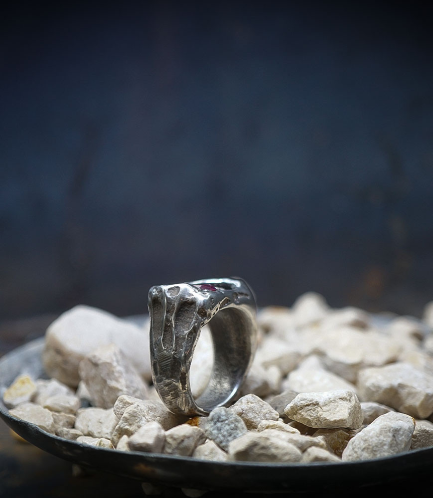 Solid Silver and Ruby Rings