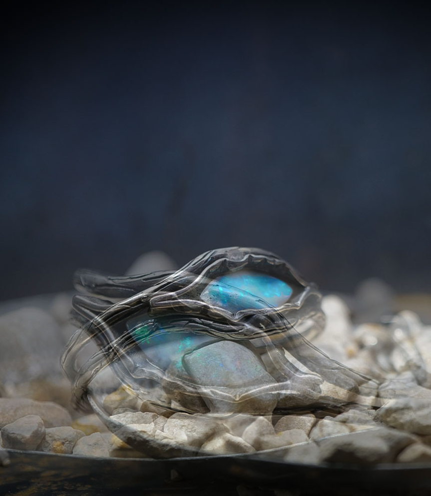 Bracelet Opale et argent massif (Piece unique Krazystones).