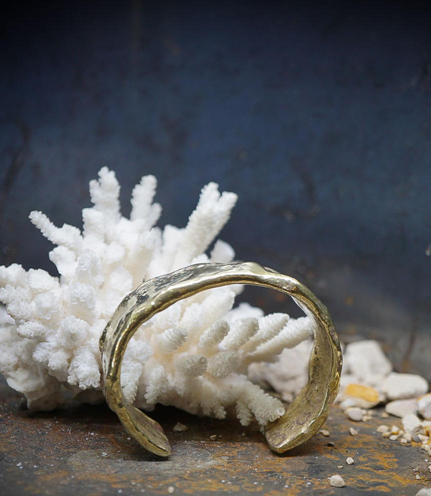 Bracelet Jonc en Or et Argent Massif piéce unique Lovely Storm.