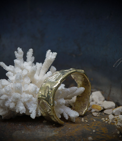 Bracelet Jonc en Or et Argent Massif piéce unique Lovely Storm.