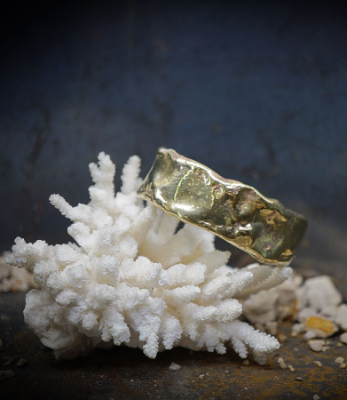 Bracelet Jonc en Or et Argent Massif piéce unique Lovely Storm.