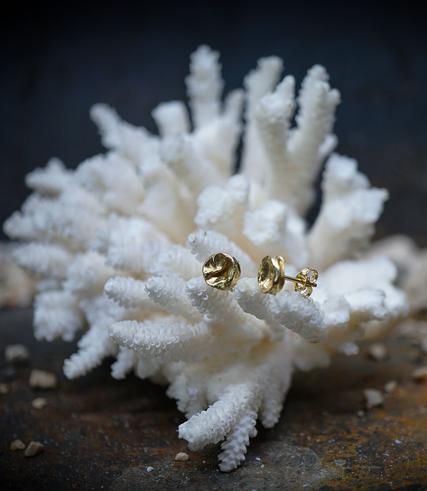 Lovely Storm Collection - 18 KT Gold Earrings.