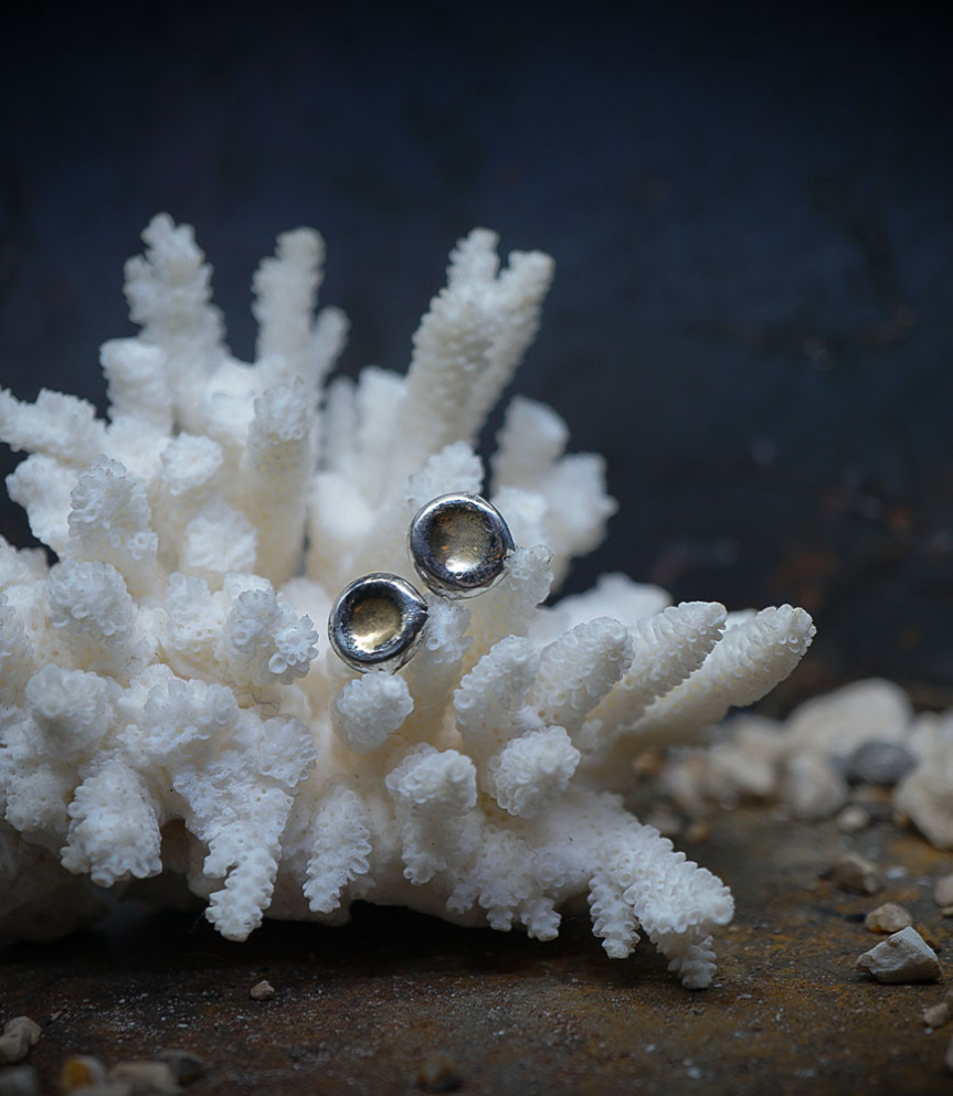 Boucle d'oreilles en or et argent signé Lovely Storm.