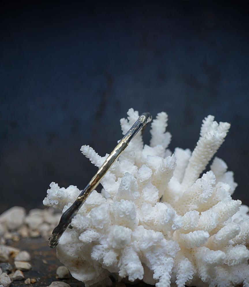 Bracelet jonc en or et argent signèe Lovely Storm .