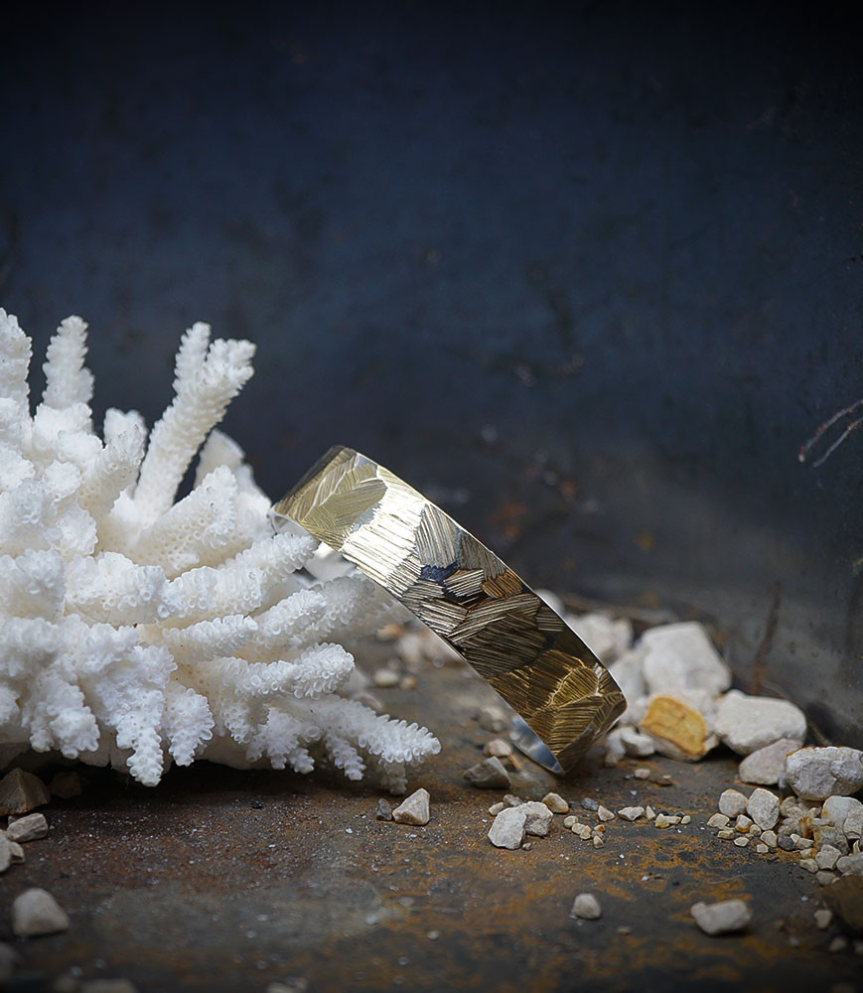 Bracelet Jonc en Or et Argent Massif pièce unique créé a la bijouterie Barrouyer.