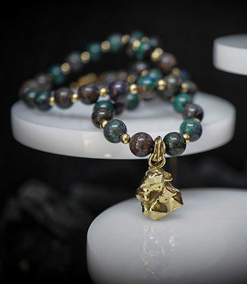 Collier Opale et Or 18 KT piéce unique Krazy Stones