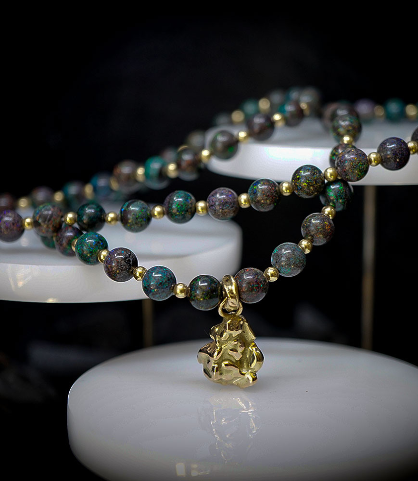 Collier Opale et Or 18 KT piéce unique Krazy Stones