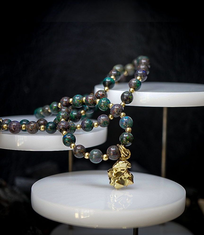 Collier Opale et Or 18 KT piéce unique Krazy Stones