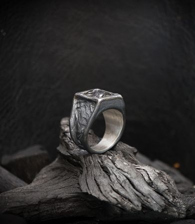 Bague Quarts Rutile noir en Argent Massif piéce unique Krazy Stones.
