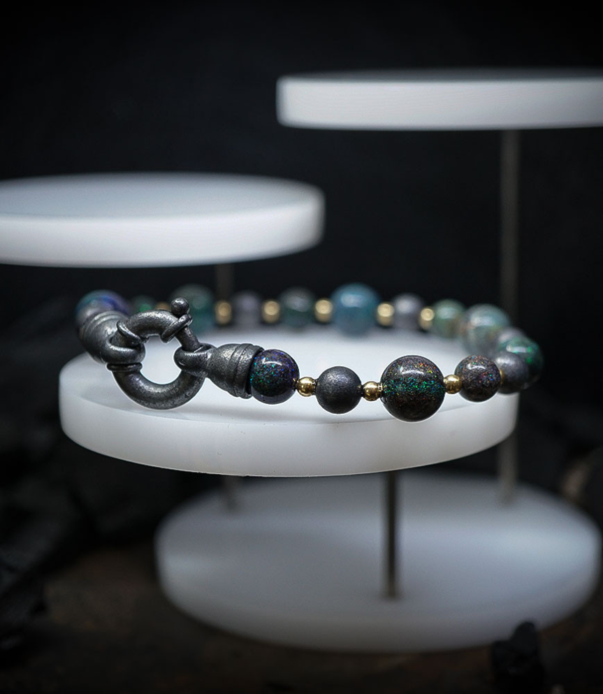 Bracelet Opale en Or et argent piéce unique Krazy Stones