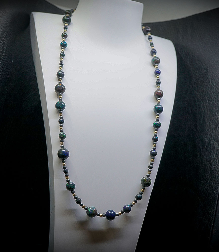 Collier Opale en Or et argent piéce unique Krazy Stones