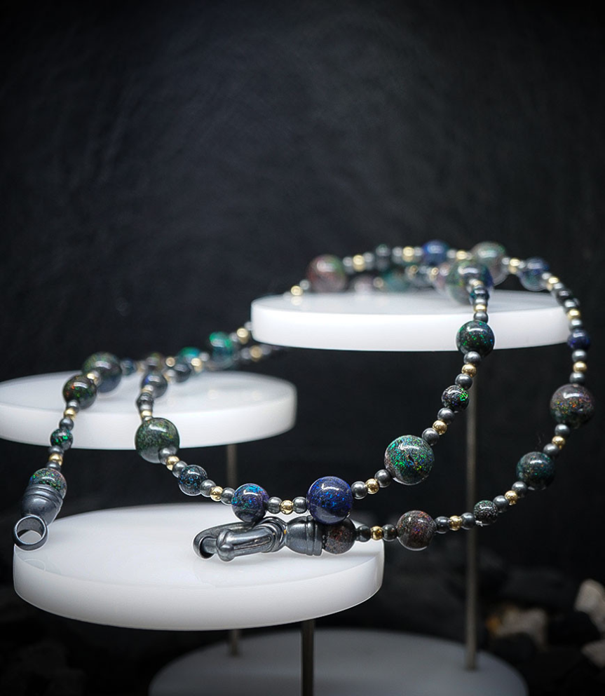 Collier Opale en Or et argent piéce unique Krazy Stones