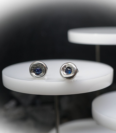 Lovely Storm Collection - Boucles d'oreilles en Argent Massif et Saphir.