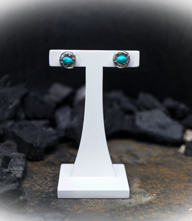 Lovely Storm Collection - Boucles d'oreilles en Argent Massif et turquoise.