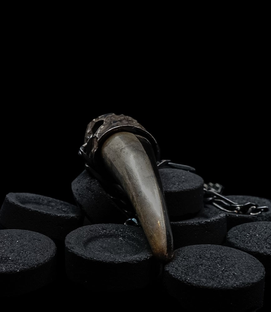 First Men Collection - Collier Argent Massif et Corne de Yack