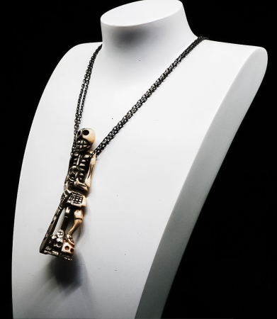 First Men Collection - Collier Argent Massif et Os de Yack