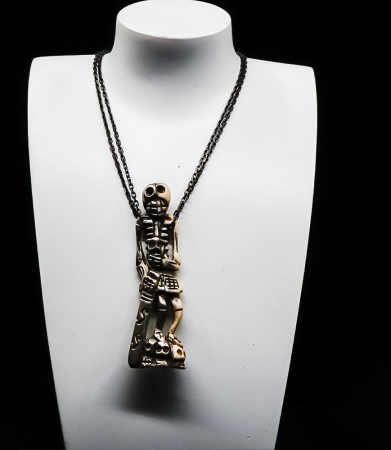 First Men Collection - Collier Argent Massif et Os de Yack