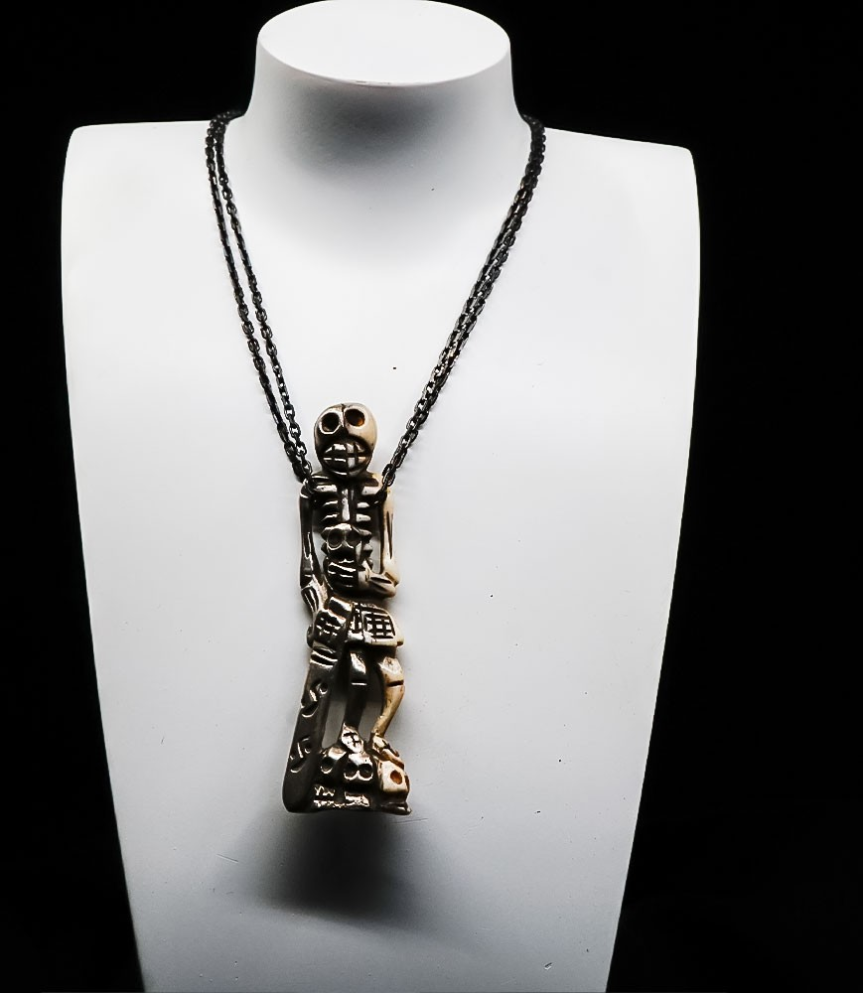 First Men Collection - Collier Argent Massif et Os de Yack