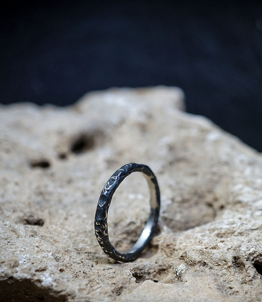 Lovely Storm Collection - Hammered Ring in Sterling Silver    Material: 925 Sterling Silver  Stone: None  Weight: 3.3 grams