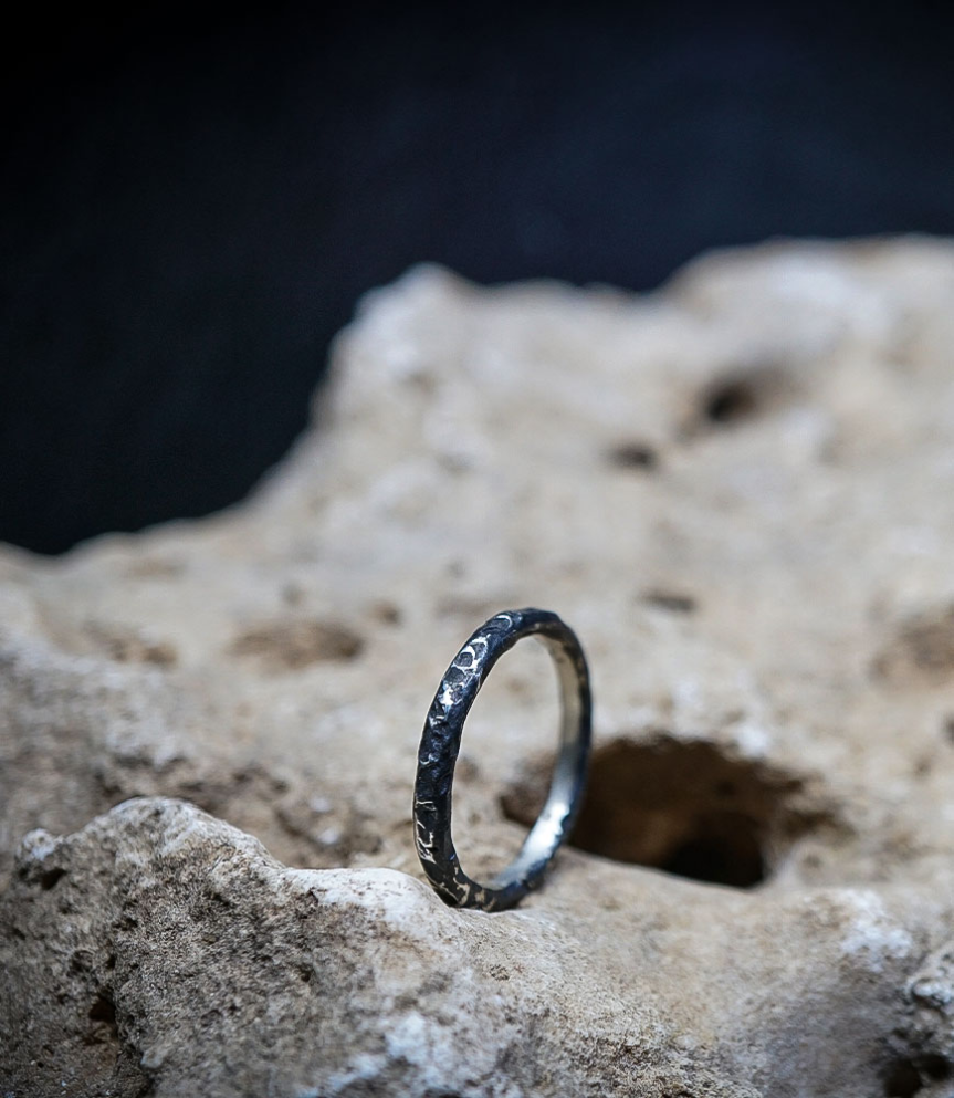Lovely Storm Collection - Hammered Ring in Sterling Silver    Material: 925 Sterling Silver  Stone: None  Weight: 3.3 grams