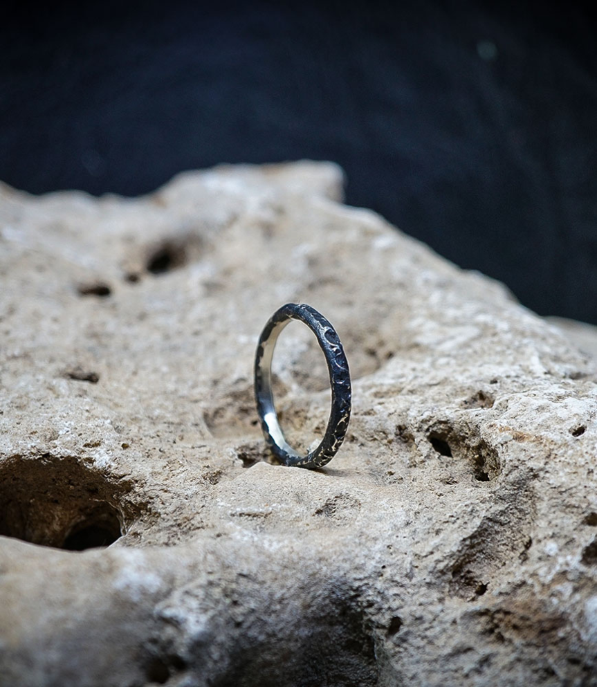 Lovely Storm Collection - Hammered Ring in Sterling Silver    Material: 925 Sterling Silver  Stone: None  Weight: 3.3 grams