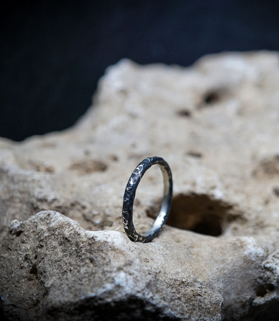 Lovely Storm Collection - Hammered Ring in Sterling Silver    Material: 925 Sterling Silver  Stone: None  Weight: 3.3 grams