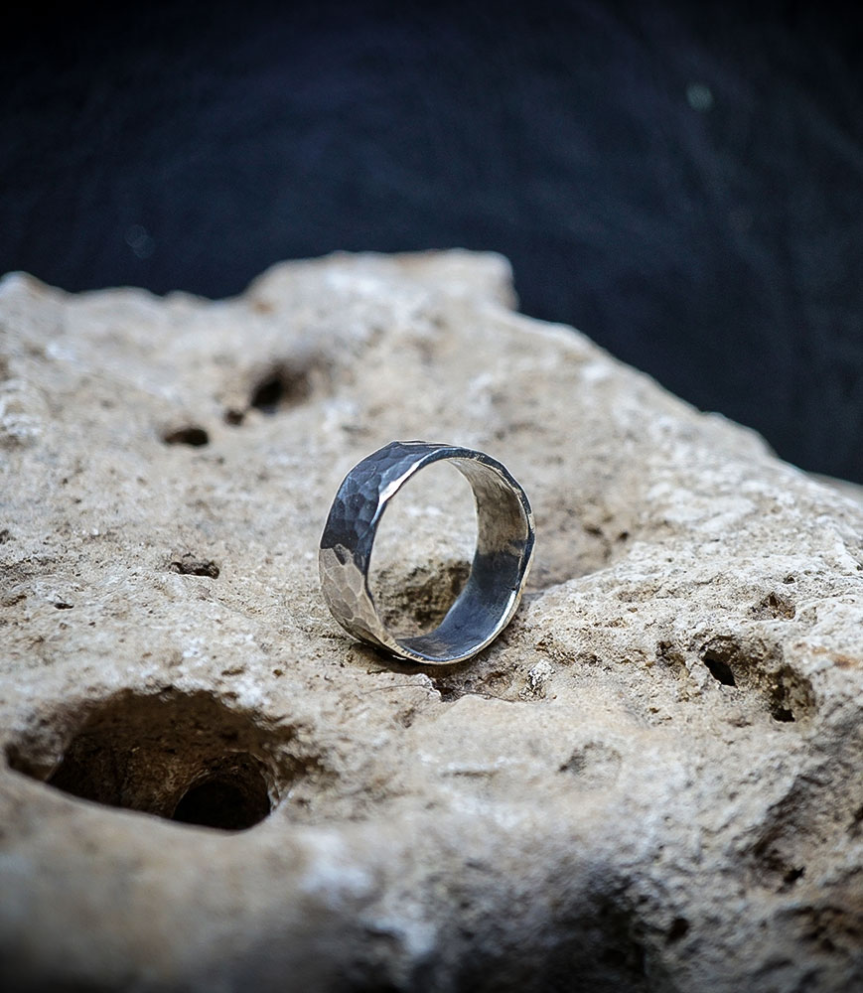 Solid Silver Hammer Ring Material: 925/1000 Sterling Silver Stone: None Weight: 6.6 grams: Lovely Storm Collection