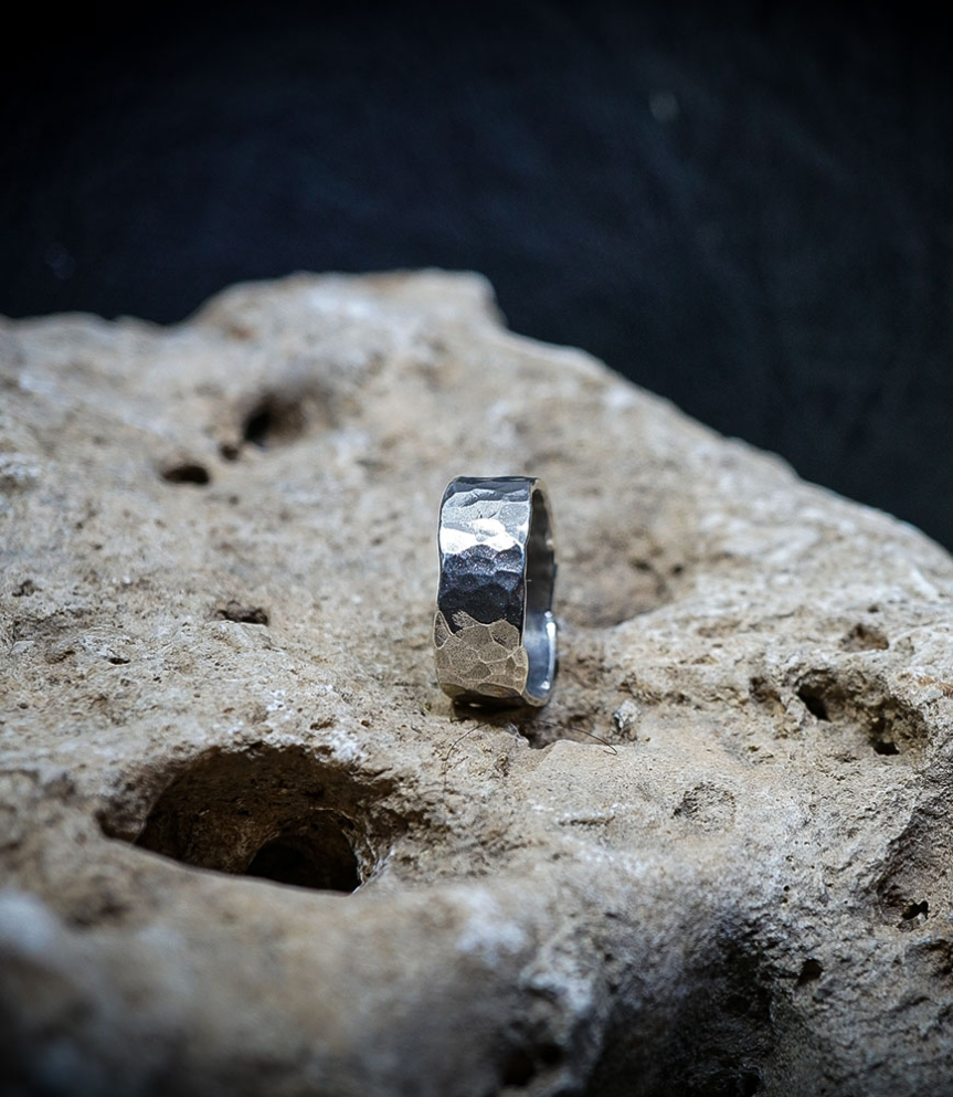 Solid Silver Hammer Ring Material: 925/1000 Sterling Silver Stone: None Weight: 6.6 grams: Lovely Storm Collection