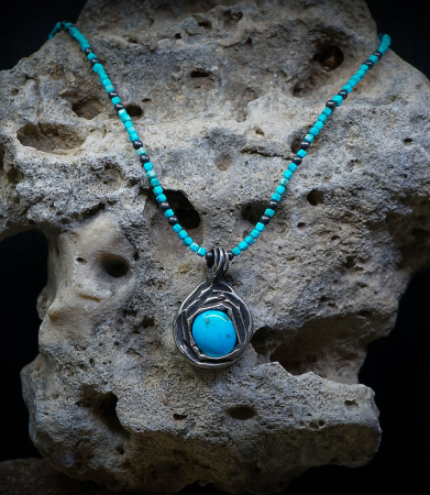 Collier Turquoise en Argent Massif