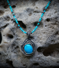 Collier Turquoise en Argent Massif