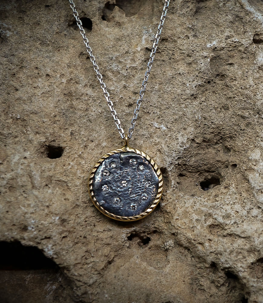 Lovely Storm Collection - Collier Diamant en Or et Argent Massif.  Matière: Argent 925/1000 (4,8 grammes) Or 750/1000 (1,2 gramm