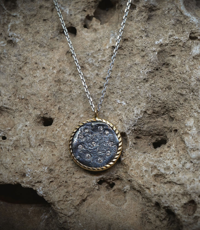 Lovely Storm Collection - Collier Diamant en Or et Argent Massif.  Matière: Argent 925/1000 (4,8 grammes) Or 750/1000 (1,2 gramm