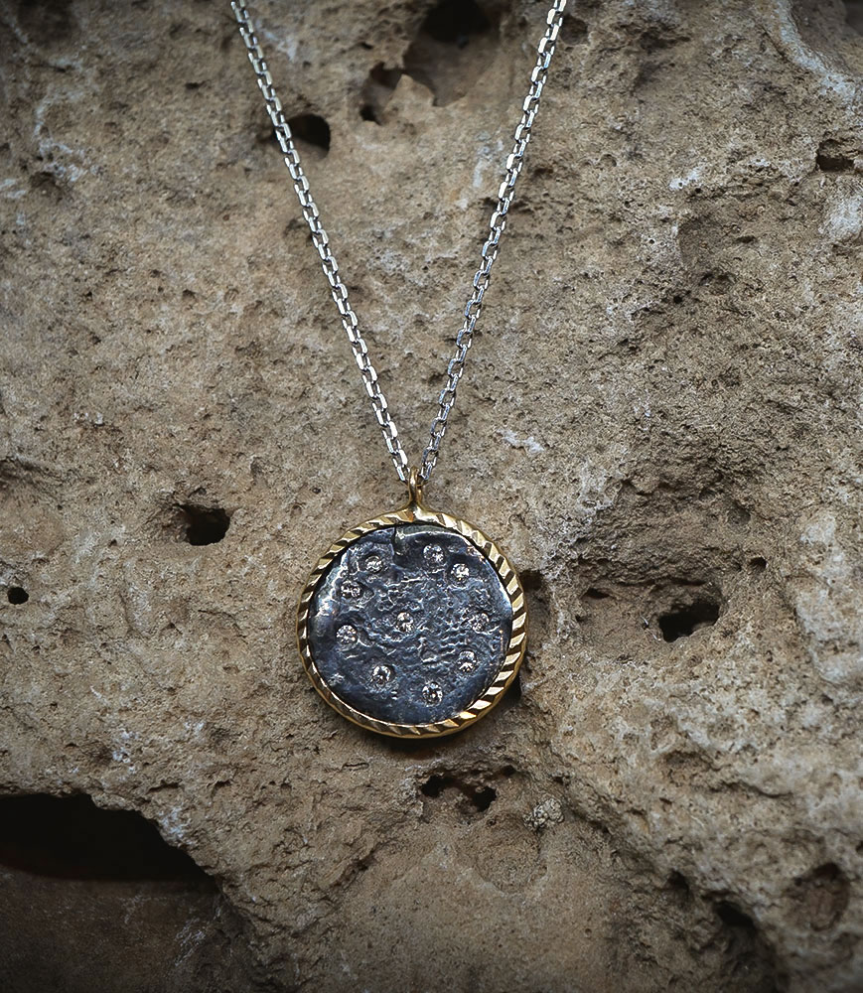 Lovely Storm Collection - Collier Diamant en Or et Argent Massif.  Matière: Argent 925/1000 (4,8 grammes) Or 750/1000 (1,2 gramm