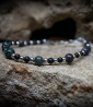 Lovely Storm Collection - bracelet Opale en Onyx et argent. Matière:  Argent 925/1000 (8,6 grammes) Pierre: Opales (17,5 carats)