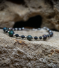 Lovely Storm Collection - bracelet Opale en Onyx et argent. Matière:  Argent 925/1000 (8,6 grammes) Pierre: Opales (17,5 carats)