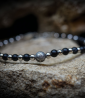 Lovely Storm Collection - Bracelet mètèorite et onyx Matière:  Argent 925/1000 (3,9 grammes) Pierre:  Mètèorite et Onyx Poids: 3