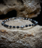 Lovely Storm Collection - Bracelet mètèorite et onyx Matière:  Argent 925/1000 (3,9 grammes) Pierre:  Mètèorite et Onyx Poids: 3
