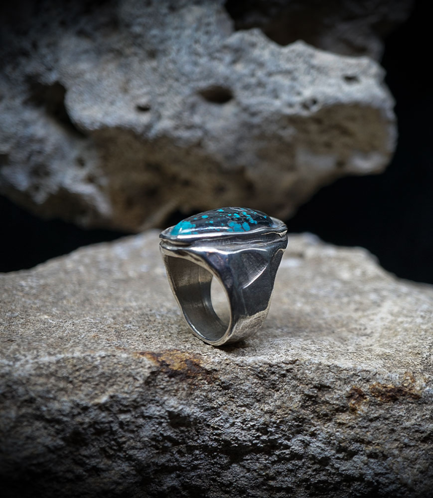 Geologic Collection - Sterling Silver and Turquoise Rings    Material: 925/1000 Sterling Silver  Stone: Turquoise (4.90 carats) 