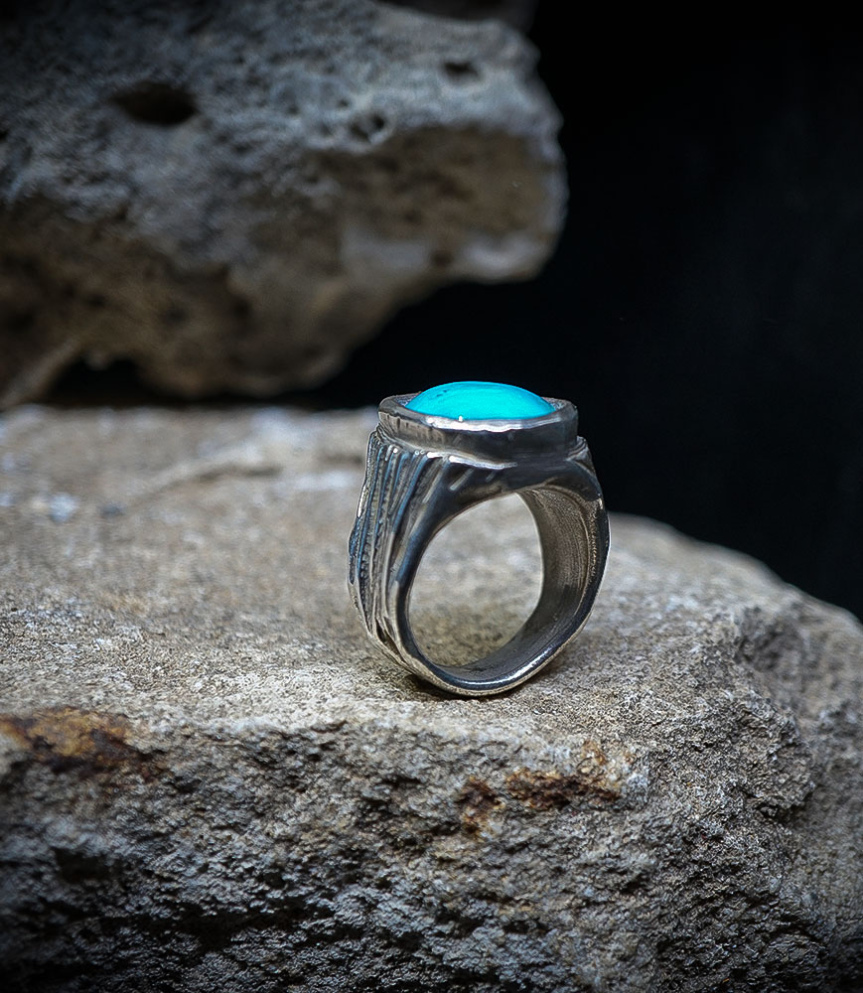 Geologic Collection - Sterling Silver and Turquoise Rings    Material: 925/1000 Sterling Silver  Stone: Turquoise (3.70 carats) 