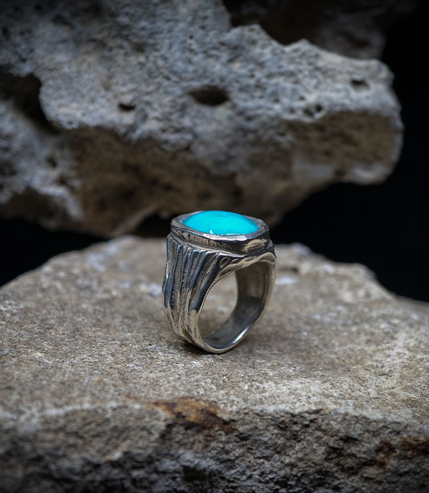 Geologic Collection - Sterling Silver and Turquoise Rings    Material: 925/1000 Sterling Silver  Stone: Turquoise (3.70 carats) 