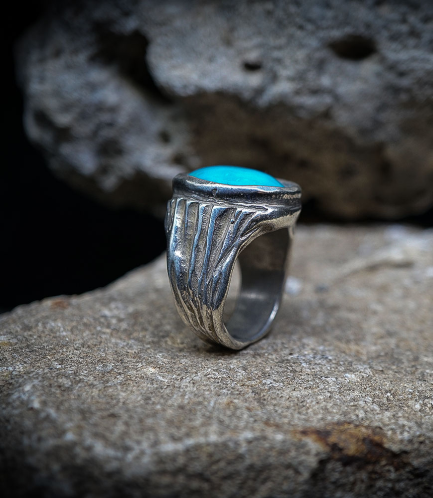 Geologic Collection - Sterling Silver and Turquoise Rings    Material: 925/1000 Sterling Silver  Stone: Turquoise (3.70 carats) 