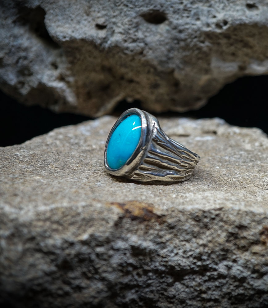 Geologic Collection - Sterling Silver and Turquoise Rings    Material: 925/1000 Sterling Silver  Stone: Turquoise (3.70 carats) 