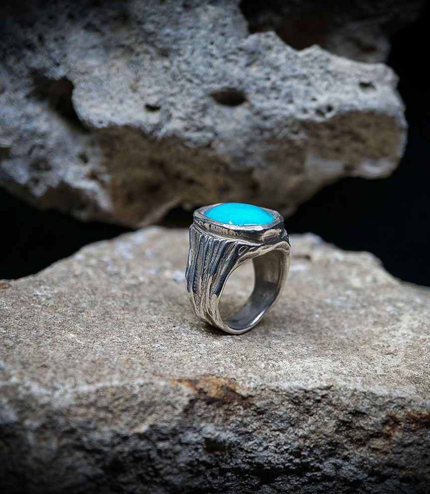 Geologic Collection - Sterling Silver and Turquoise Rings    Material: 925/1000 Sterling Silver  Stone: Turquoise (3.70 carats) 