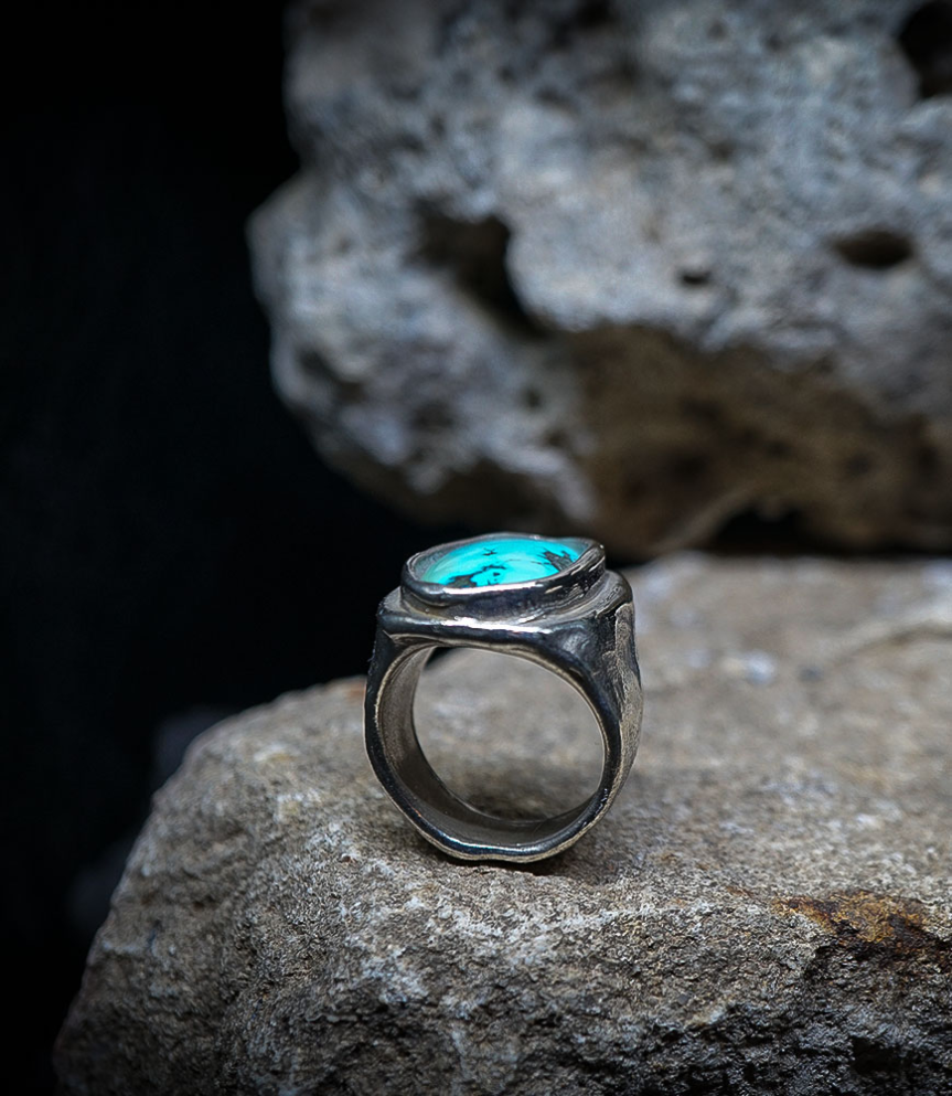 Geologic Collection - Sterling Silver and Turquoise Rings    Material: Sterling Silver 925/1000  Stone: Turquoise (5.90 carats) 