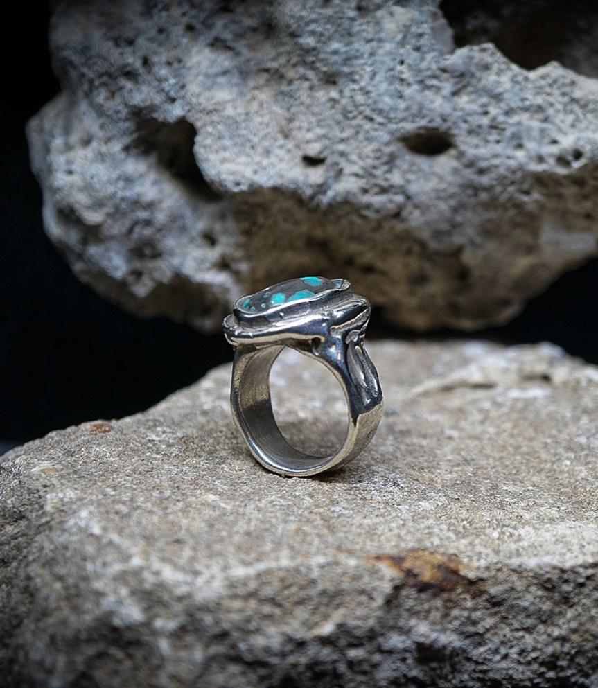 Geologic Collection - Sterling Silver and Turquoise Rings    Material: 925/1000 Sterling Silver  Stone: Turquoise (1.5 carats)  