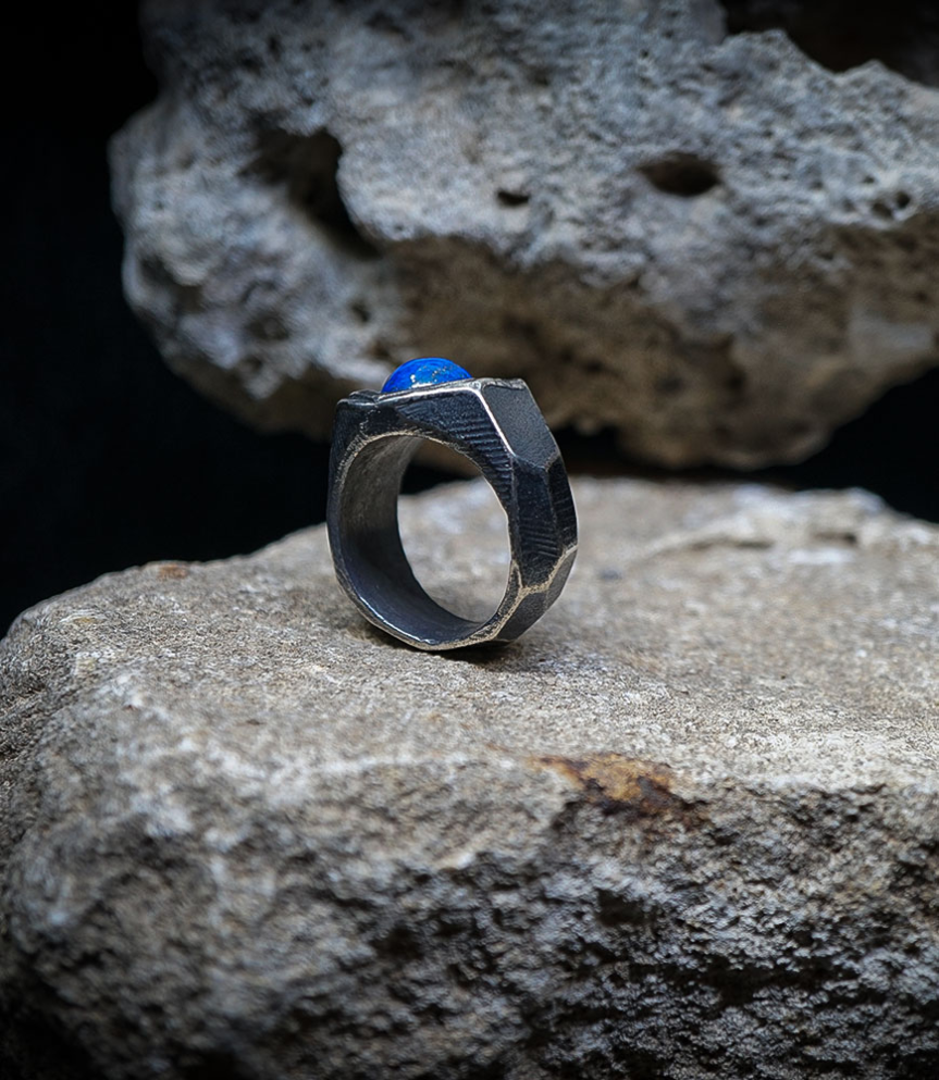 Geologic Collection - Sterling Silver and Lapis Lazuli Rings    Material: 925 Sterling Silver  Stone: Lapis Lazuli (3.25 carats)