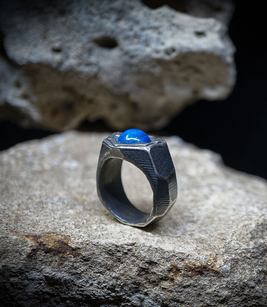 Geologic Collection - Sterling Silver and Lapis Lazuli Rings    Material: 925 Sterling Silver  Stone: Lapis Lazuli (3.25 carats)