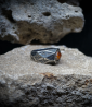 Bague Argent Massif et Opale galaxy
